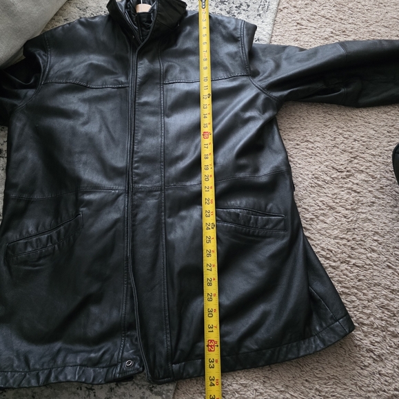 Wilsons Leather Thinsulate Genuine Leather Jacket Zip Button Mens L Blck Biker - Picture 10 of 12